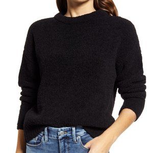 NWT Lou & Grey Women Cloudmount Crewneck Long Sleeve Sweater Black Sz S $70 C590